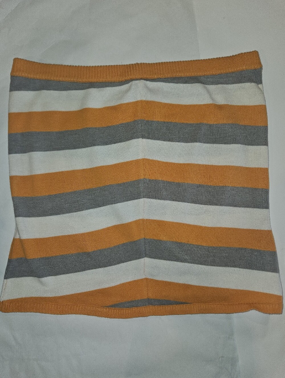 Mossimo Striped Orange, Gray & White Knit Tube Top
